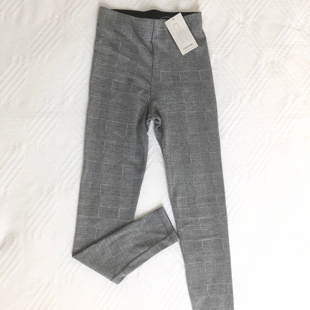 ZARA◼️Basic Checked High Waisted Leggings
